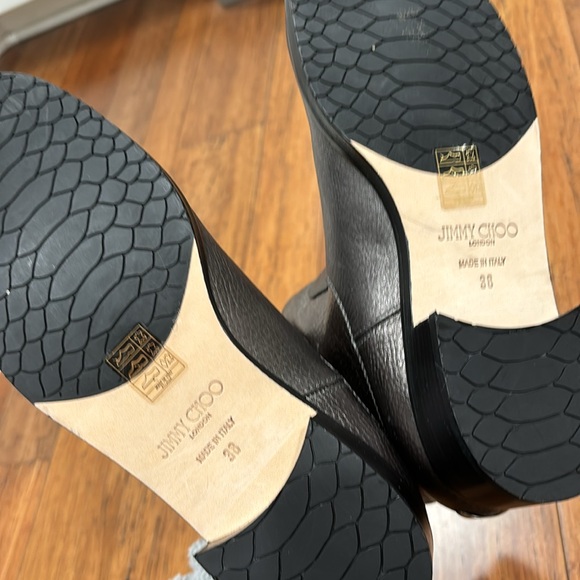 Jimmy Choo Dondo Metallic Grainy Leather Biker Ankle Boot - Picture 7 of 7